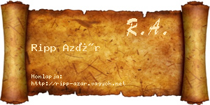 Ripp Azár névjegykártya